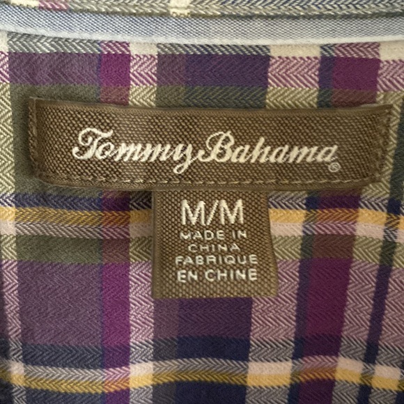 TOMMY BAHAMA button up plaid top - Picture 2 of 3